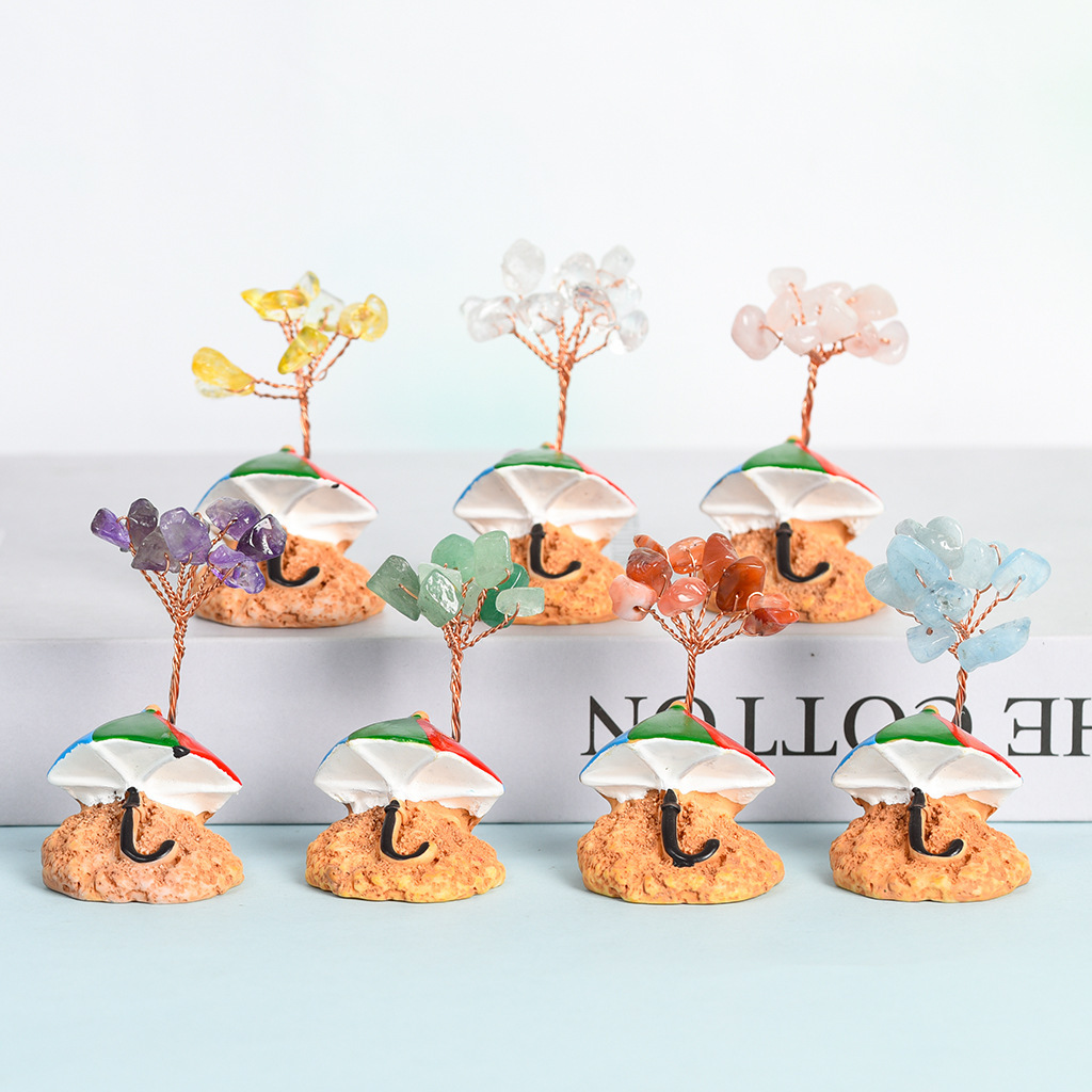 Raw Stone Raw Stone Copper Tree Beach Umbrellas Base Ornament