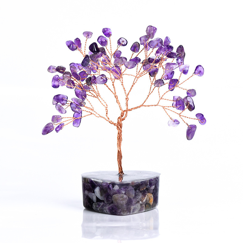 Raw Stone Copper Tree Resin Heart Base Ornament( Approx-56X120MM)