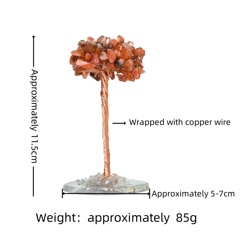 Raw Stone Copper Tree Agate Slice Base Ornament-11.5x(5-7)cm