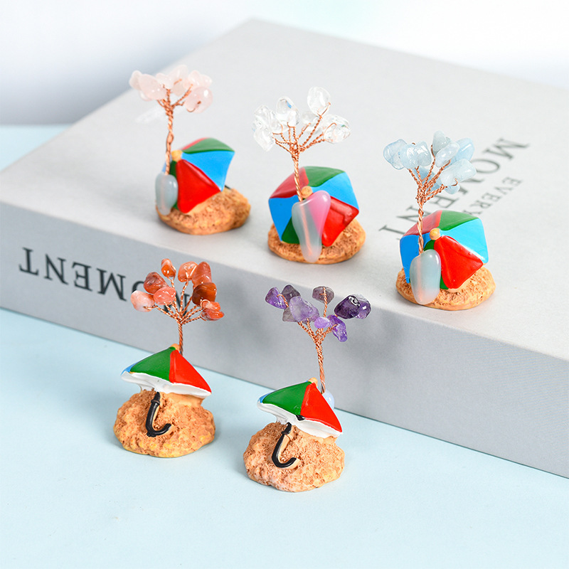 Raw Stone Raw Stone Copper Tree Beach Umbrellas Base Ornament