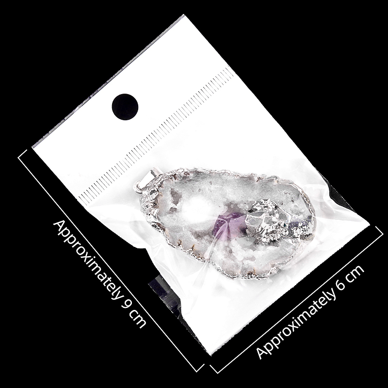 Silver Druzy Crystal Cave Pendant Necklace