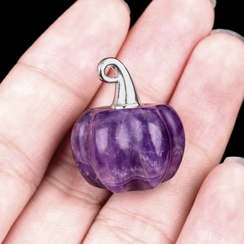 Gemstone Handmade Craved 20MM Pumpkin Pendant Wizard Hat Findings