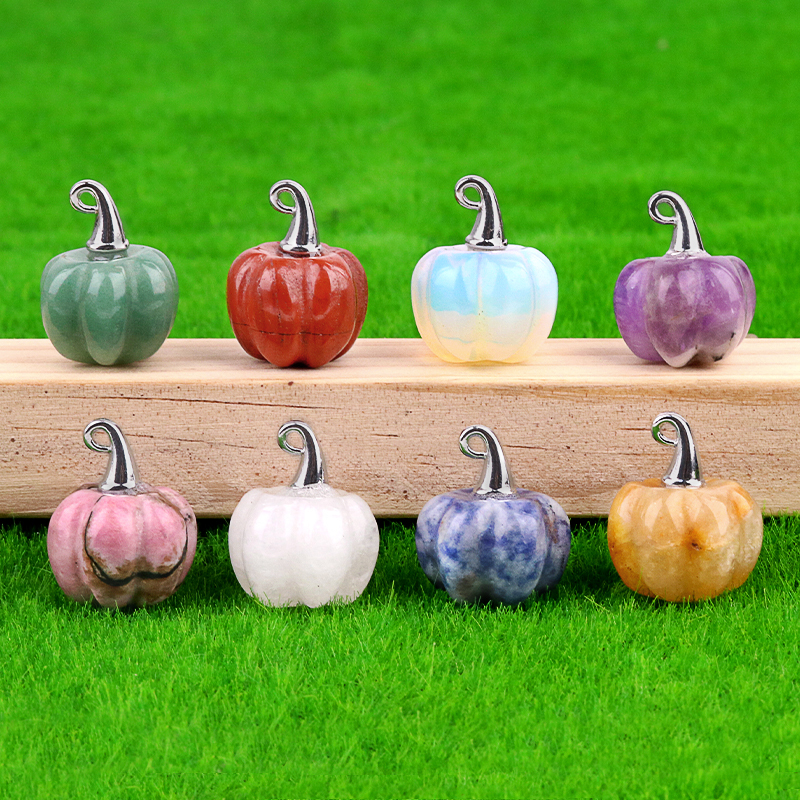 Gemstone Handmade Craved 20MM Pumpkin Pendant Wizard Hat Findings