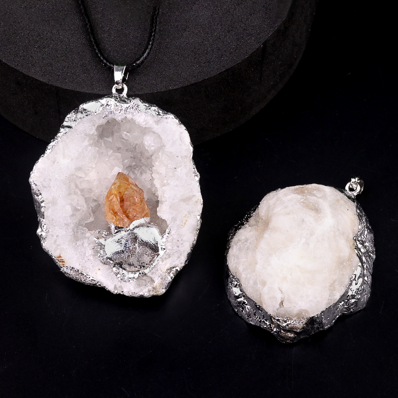 Druzy Crystal Cave Pendant for Making Jewelry