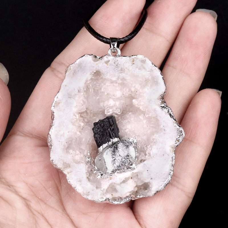 Druzy Crystal Cave Pendant for Making Jewelry