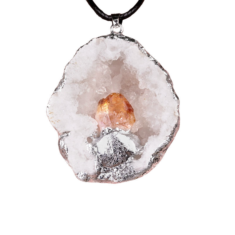 Druzy Crystal Cave Pendant for Making Jewelry
