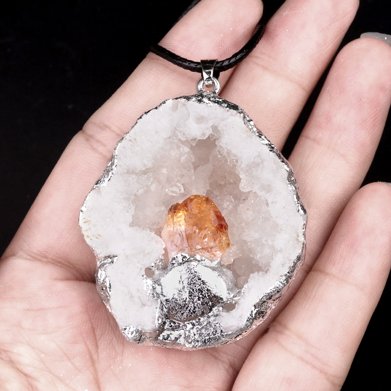 Druzy Crystal Cave Pendant for Making Jewelry