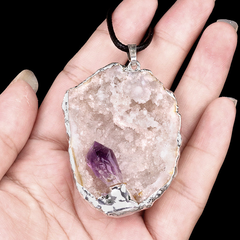 Druzy Crystal Cave Pendant for Making Jewelry
