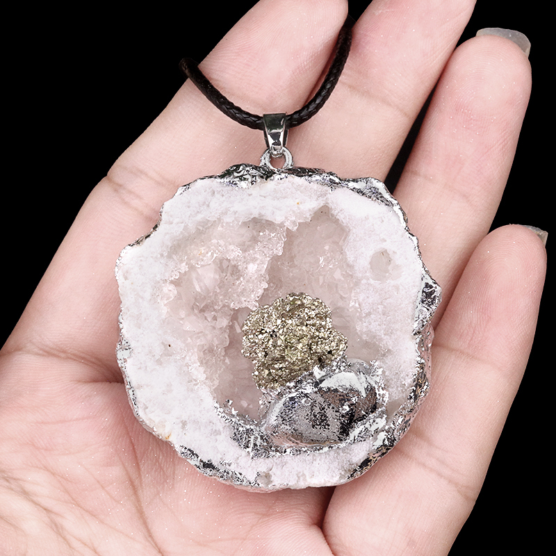 Druzy Crystal Cave Pendant for Making Jewelry