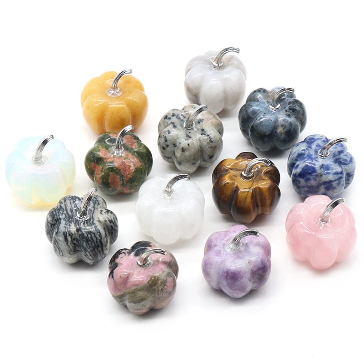 Gemstone Handmade Craved 20MM Pumpkin Pendant Wizard Hat Findings