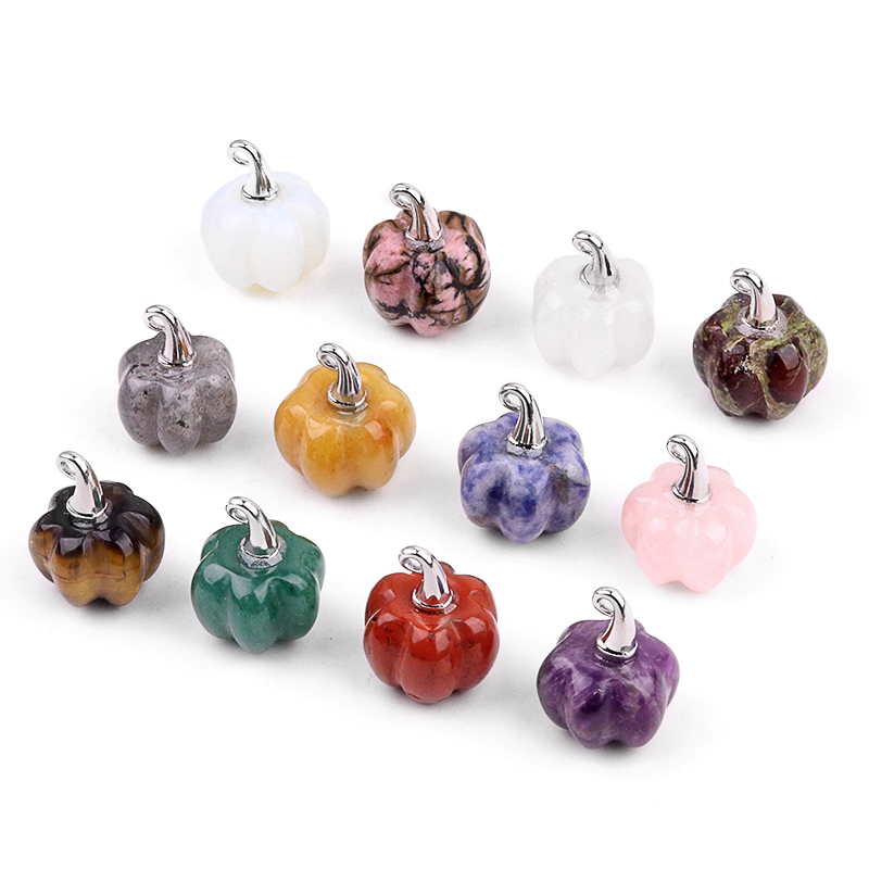 Gemstone Handmade Craved 20MM Pumpkin Pendant Wizard Hat Findings