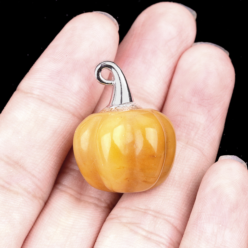 Gemstone Handmade Craved 20MM Pumpkin Pendant Wizard Hat Findings