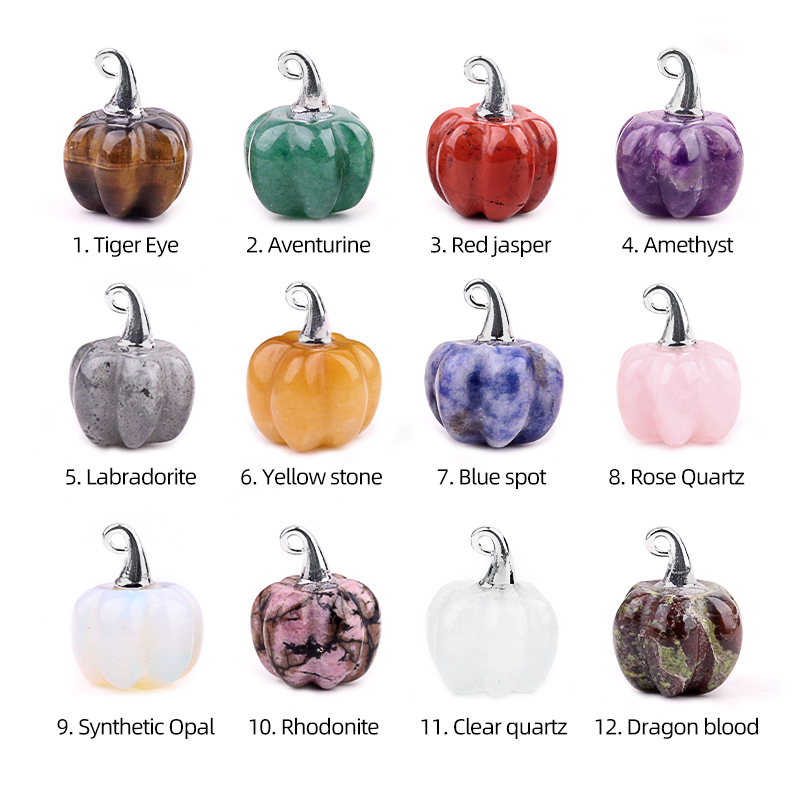 Gemstone Handmade Craved 20MM Pumpkin Pendant Wizard Hat Findings