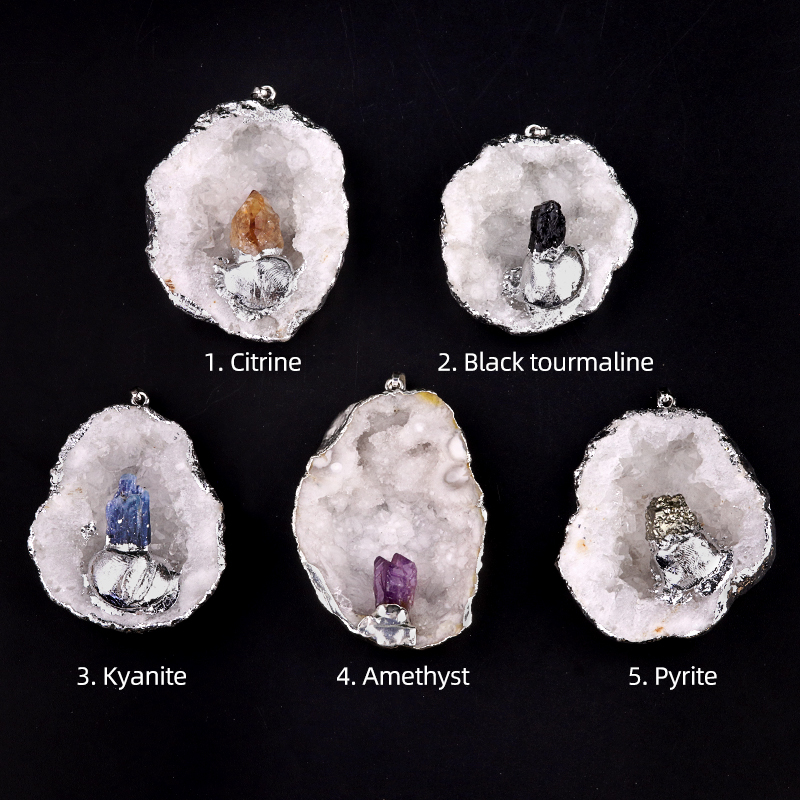 Druzy Crystal Cave Pendant for Making Jewelry