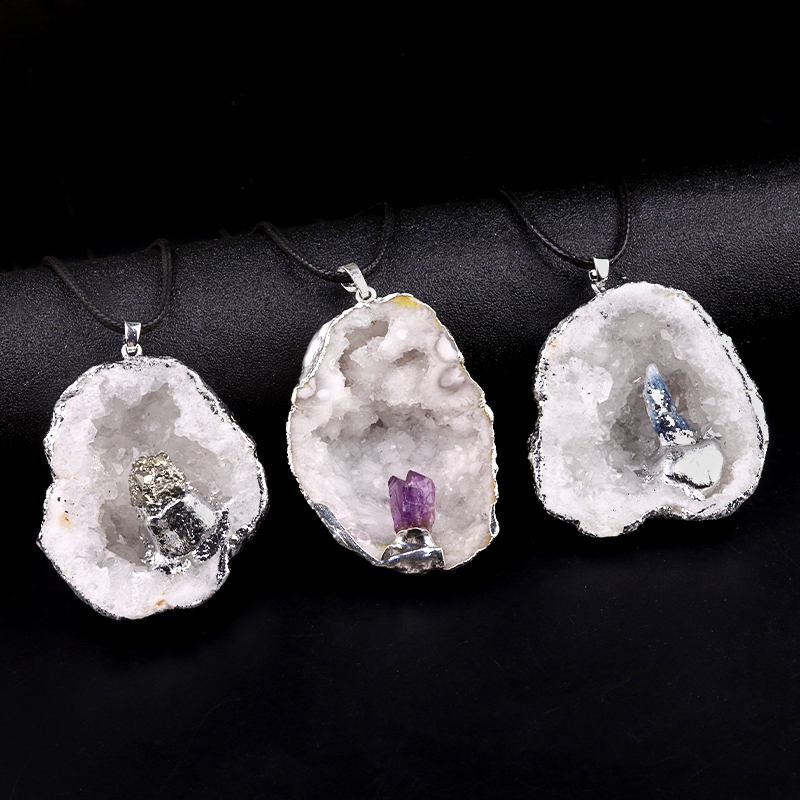 Druzy Crystal Cave Pendant for Making Jewelry
