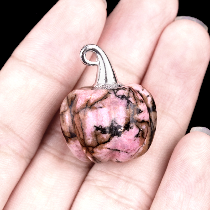 Gemstone Handmade Craved 20MM Pumpkin Pendant Wizard Hat Findings