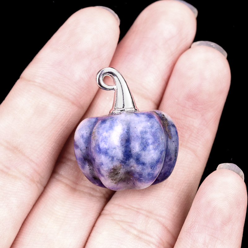 Gemstone Handmade Craved 20MM Pumpkin Pendant Wizard Hat Findings
