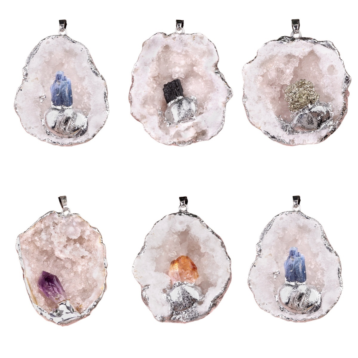 Druzy Crystal Cave Pendant for Making Jewelry