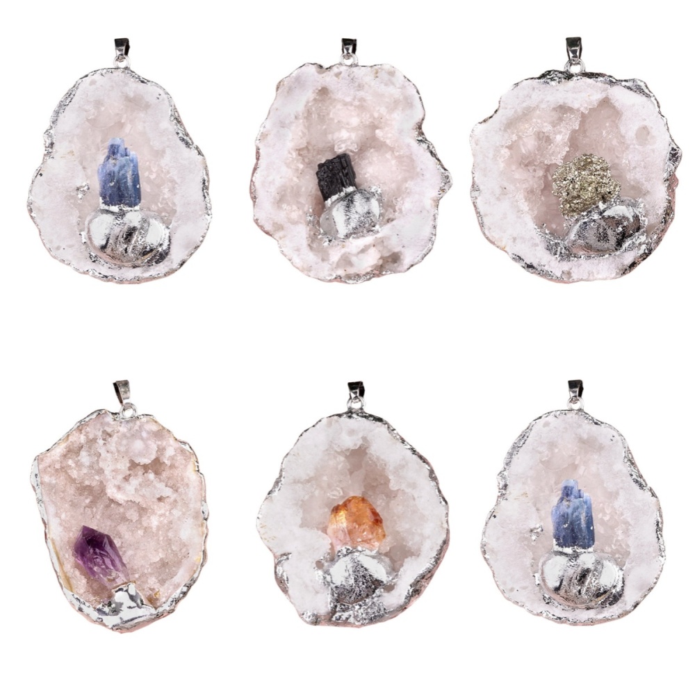 Druzy Crystal Cave Pendant for Making Jewelry