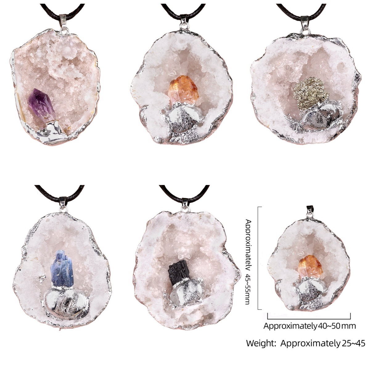 Druzy Crystal Cave Pendant for Making Jewelry