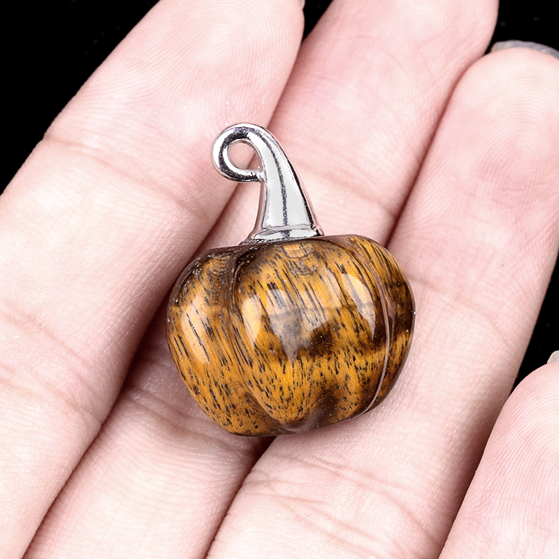 Gemstone Handmade Craved 20MM Pumpkin Pendant Wizard Hat Findings