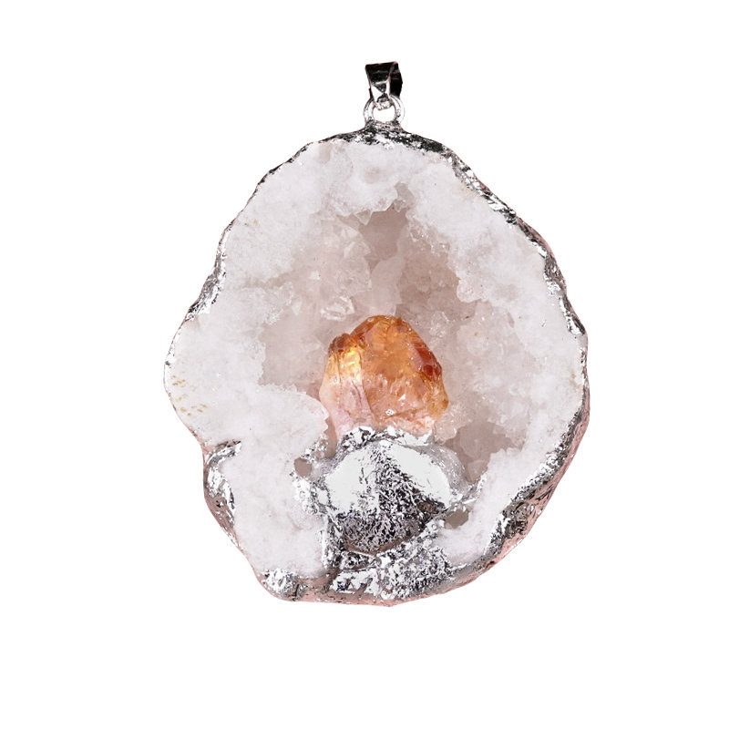 Druzy Crystal Cave Pendant for Making Jewelry