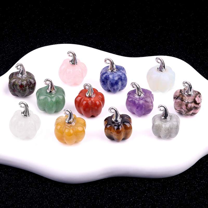 Gemstone Handmade Craved 20MM Pumpkin Pendant Wizard Hat Findings