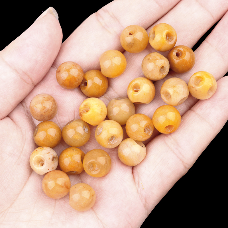 Natural Gemstone 10MM Button Round Beads Drilled 2.0mm Edge-hole 10PCS/BAGS