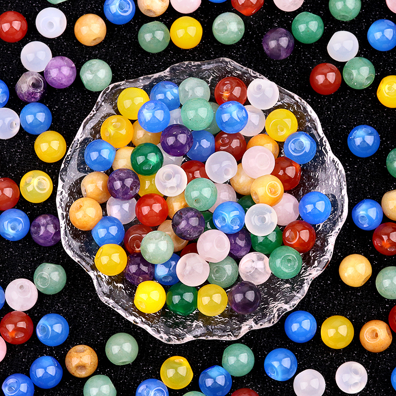 Natural Gemstone 10MM Button Round Beads Drilled 2.0mm Edge-hole 10PCS/BAGS