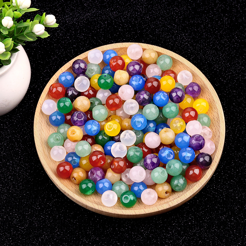 Natural Gemstone 10MM Button Round Beads Drilled 2.0mm Edge-hole 10PCS/BAGS
