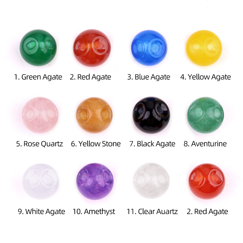 Natural Gemstone 10MM Button Round Beads Drilled 2.0mm Edge-hole 10PCS/BAGS