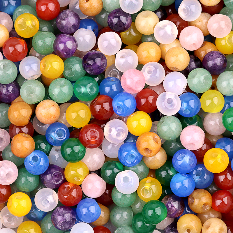 Natural Gemstone 10MM Button Round Beads Drilled 2.0mm Edge-hole 10PCS/BAGS