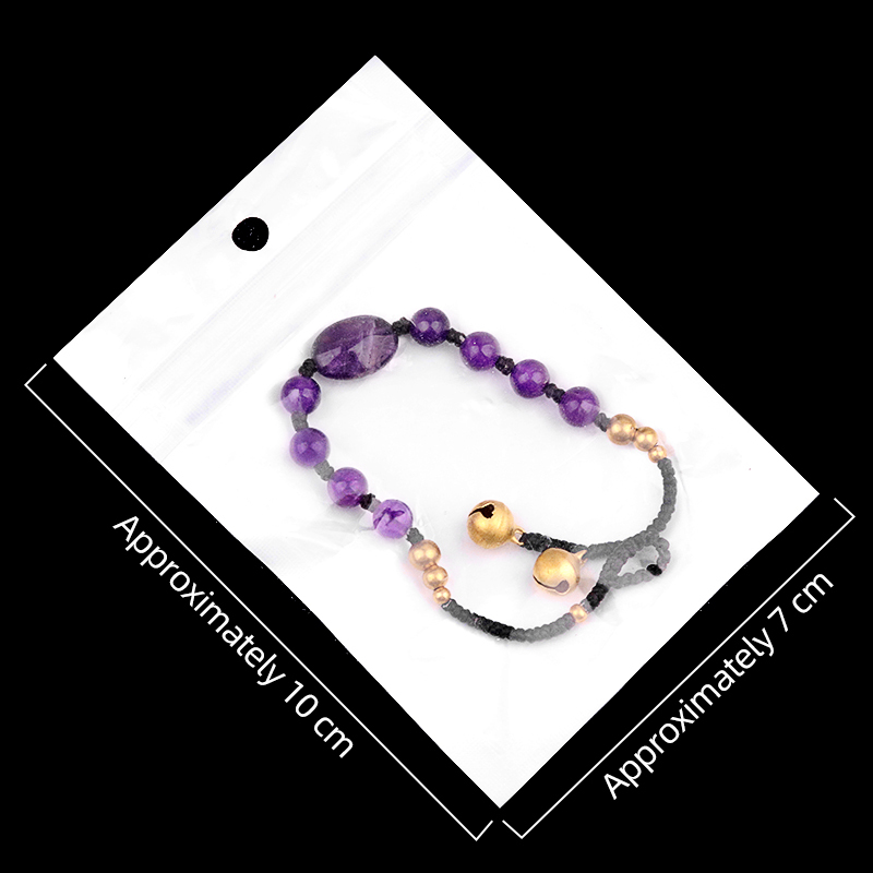 Natural Stone Stone Beads Handmade Woven Silver Bell Bracelets for Women Girls
