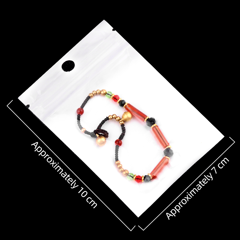 Natural Stone Tube Beads Handmade Woven Silver Bell Bracelets for Women Girls