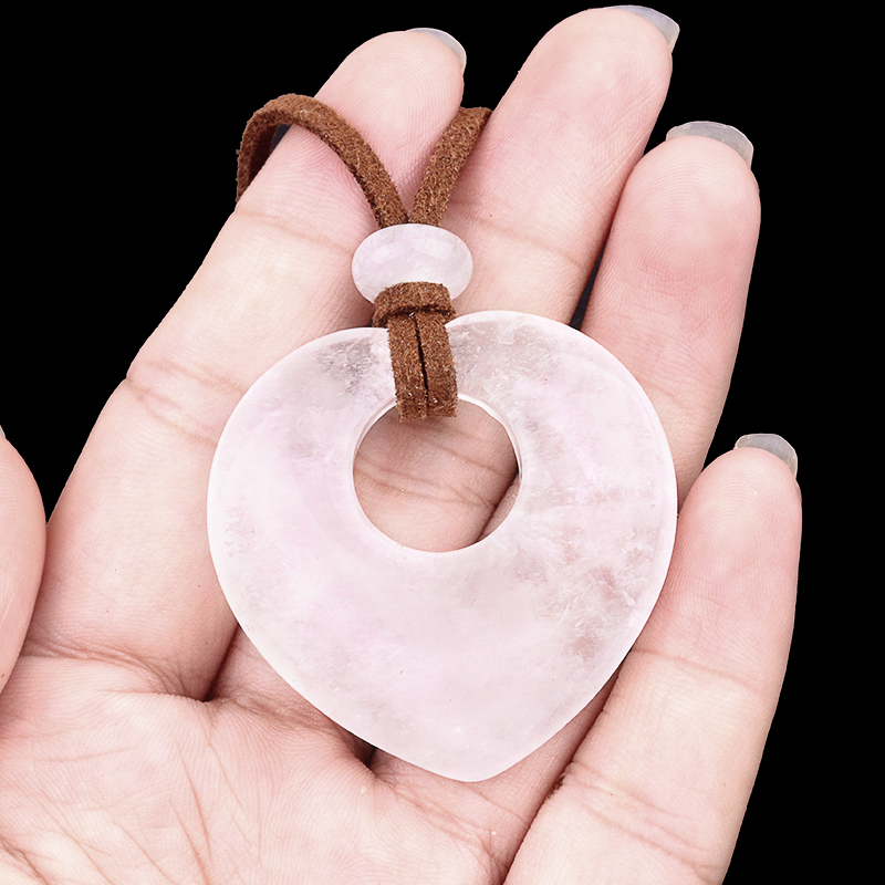 Gemstone 40MM Love Heart Stone Pendant for Making Jewelry