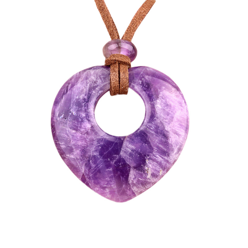 Gemstone 40MM Love Heart Stone Pendant for Making Jewelry