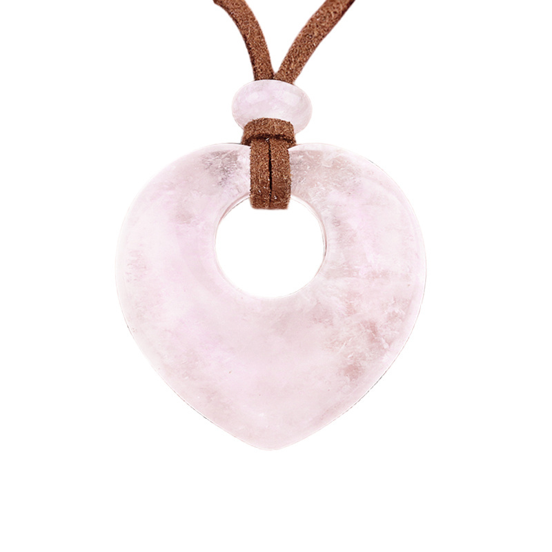 Gemstone 40MM Love Heart Stone Pendant for Making Jewelry