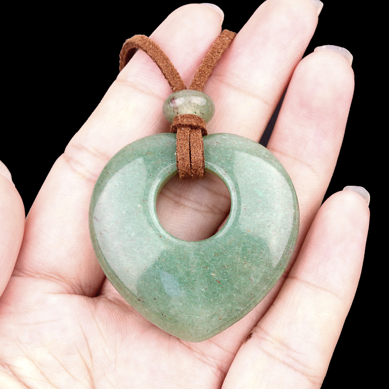 Gemstone 40MM Love Heart Stone Pendant for Making Jewelry