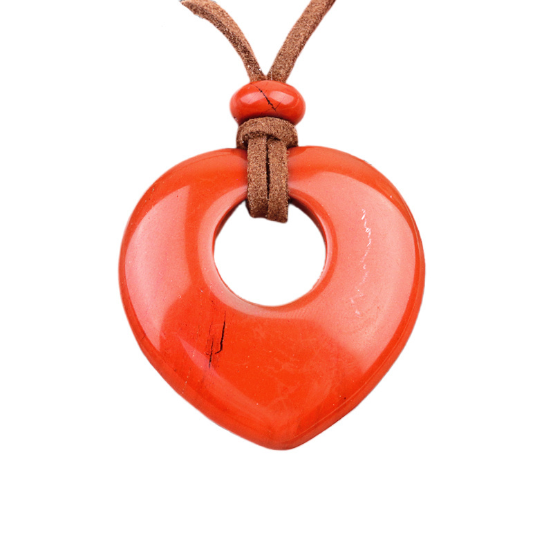Gemstone 40MM Love Heart Stone Pendant for Making Jewelry