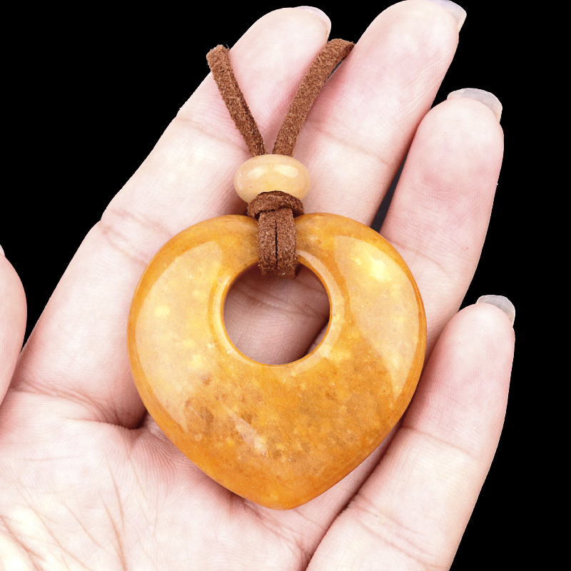 Gemstone 40MM Love Heart Stone Pendant for Making Jewelry