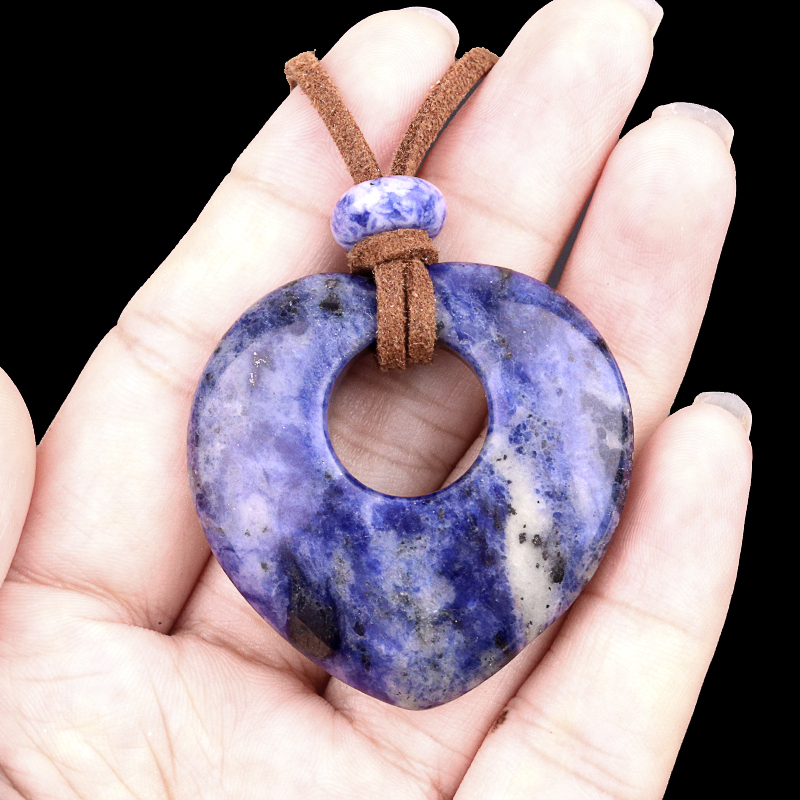 Gemstone 40MM Love Heart Stone Pendant for Making Jewelry