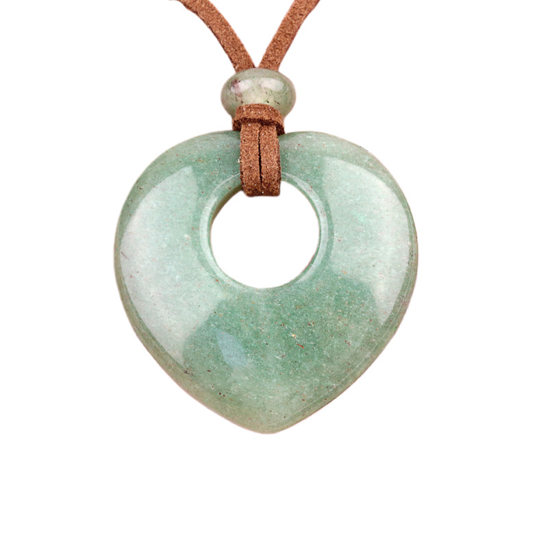 Gemstone 40MM Love Heart Stone Pendant for Making Jewelry
