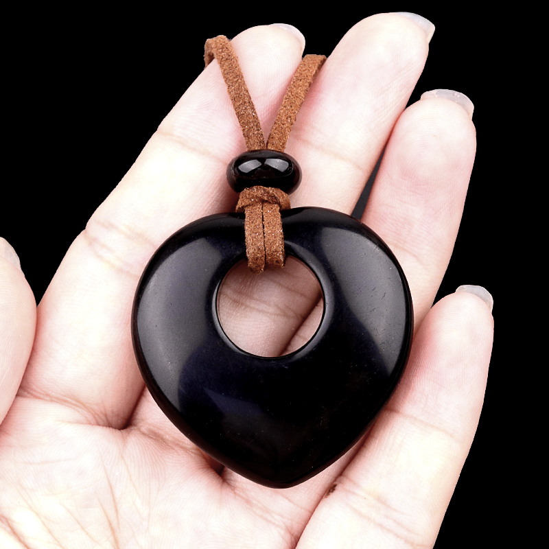 Gemstone 40MM Love Heart Stone Pendant for Making Jewelry