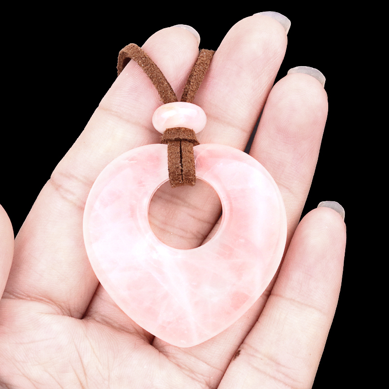 Gemstone 40MM Love Heart Stone Pendant for Making Jewelry