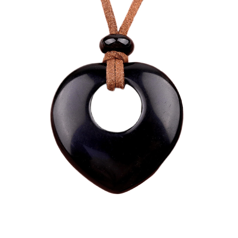 Gemstone 40MM Love Heart Stone Pendant for Making Jewelry