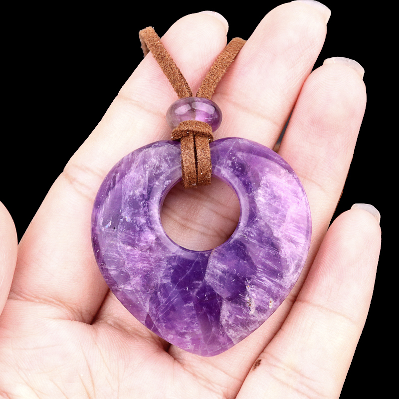 Gemstone 40MM Love Heart Stone Pendant for Making Jewelry