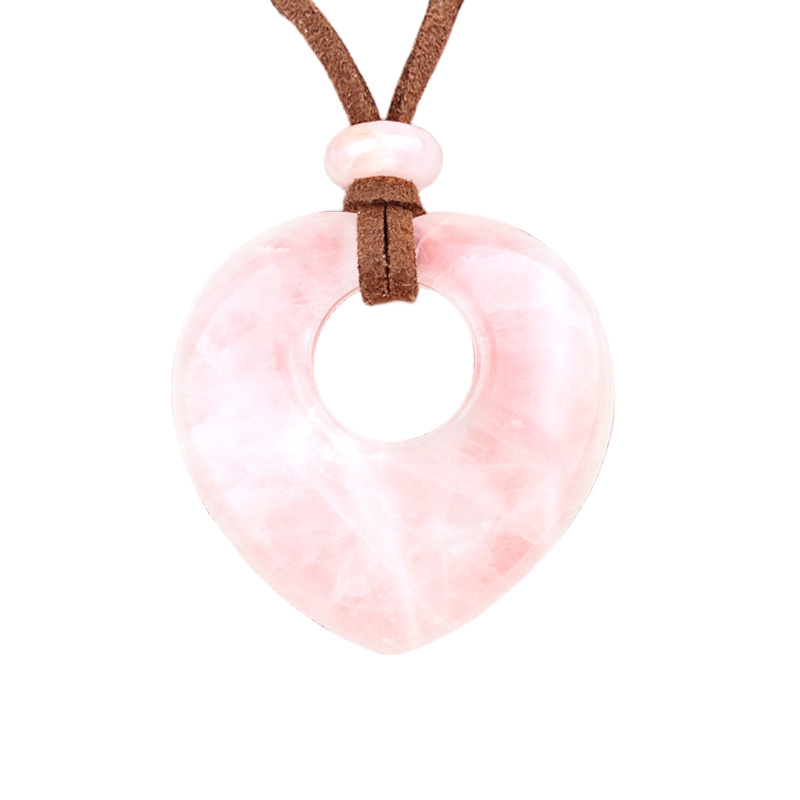 Gemstone 40MM Love Heart Stone Pendant for Making Jewelry