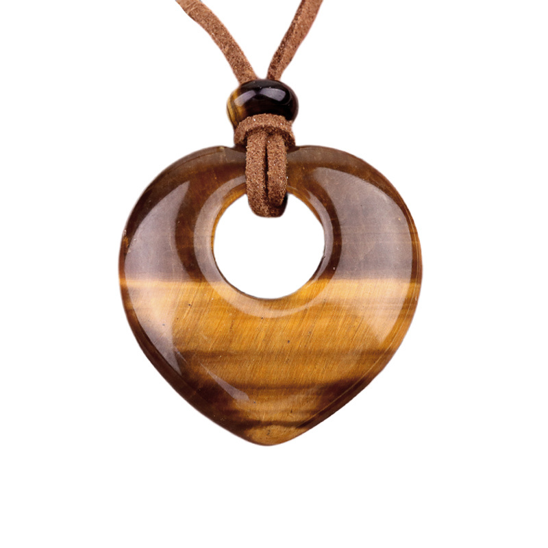 Gemstone 40MM Love Heart Stone Pendant for Making Jewelry