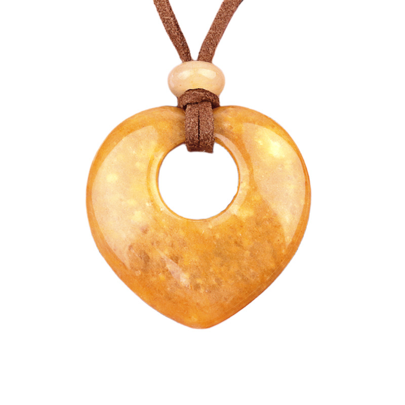 Gemstone 40MM Love Heart Stone Pendant for Making Jewelry