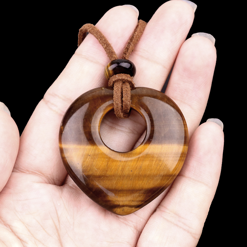 Gemstone 40MM Love Heart Stone Pendant for Making Jewelry